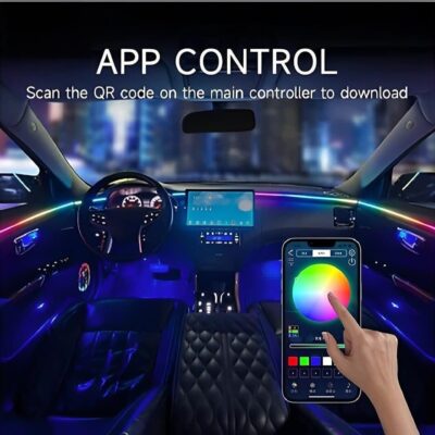 Waterproof USB Fiber Optic Car Ambient Light 110cm – Multicolor Interior Decor Light with Remote